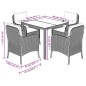 vidaXL Set de muebles jardín 5 pzas con cojines ratán sintético negro
