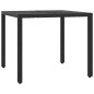 vidaXL Set comedor de jardín 3 pzas con cojines ratán sintético negro vidaXL Set comedor de jardín 3 pzas con cojines ratán sintético negro