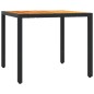 vidaXL Set comedor de jardín 3 pzas con cojines ratán sintético negro vidaXL Set comedor de jardín 3 pzas con cojines ratán sintético negro