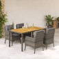 vidaXL Set comedor de jardín 5 piezas con cojines ratán sintético gris vidaXL Set comedor de jardín 5 piezas con cojines ratán sintético gris