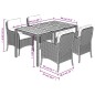 vidaXL Set comedor de jardín 5 piezas con cojines ratán sintético gris vidaXL Set comedor de jardín 5 piezas con cojines ratán sintético gris
