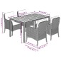 vidaXL Set de muebles jardín 5 pzas con cojines ratán sintético negro vidaXL Set de muebles jardín 5 pzas con cojines ratán sintético negro