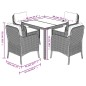 vidaXL Set comedor de jardín 5 piezas con cojines ratán sintético gris vidaXL Set comedor de jardín 5 piezas con cojines ratán sintético gris