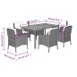 vidaXL Set de comedor de jardín 7 pzas y cojines ratán sintético negro vidaXL Set de comedor de jardín 7 pzas y cojines ratán sintético negro