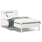 vidaXL Estructura de cama con cabecero madera de pino blanco 100x200cm vidaXL Estructura de cama con cabecero madera de pino blanco 100x200cm
