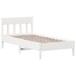 vidaXL Estructura de cama con cabecero madera de pino blanco 100x200cm vidaXL Estructura de cama con cabecero madera de pino blanco 100x200cm