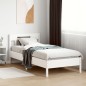 vidaXL Estructura de cama con cabecero madera de pino blanco 100x200cm vidaXL Estructura de cama con cabecero madera de pino blanco 100x200cm