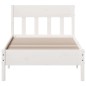 vidaXL Estructura de cama con cabecero madera de pino blanco 100x200cm vidaXL Estructura de cama con cabecero madera de pino blanco 100x200cm