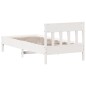 vidaXL Estructura de cama con cabecero madera de pino blanco 100x200cm vidaXL Estructura de cama con cabecero madera de pino blanco 100x200cm