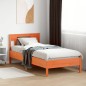 vidaXL Estructura cama con cabecero madera pino marrón cera 100x200 cm