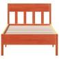 vidaXL Estructura cama con cabecero madera pino marrón cera 100x200 cm
