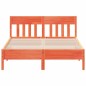 vidaXL Estructura cama con cabecero madera pino marrón cera 135x190 cm vidaXL Estructura cama con cabecero madera pino marrón cera 135x190 cm
