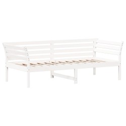 vidaXL Sofá cama de madera maciza de pino blanco 100x200 cm