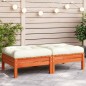 vidaXL Reposapiés jardín cojines 2 uds madera maciza pino marrón cera vidaXL Reposapiés jardín cojines 2 uds madera maciza pino marrón cera