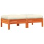 vidaXL Reposapiés jardín cojines 2 uds madera maciza pino marrón cera vidaXL Reposapiés jardín cojines 2 uds madera maciza pino marrón cera