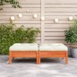 vidaXL Reposapiés jardín cojines 2 uds madera maciza pino marrón cera vidaXL Reposapiés jardín cojines 2 uds madera maciza pino marrón cera