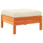 vidaXL Reposapiés jardín cojines 2 uds madera maciza pino marrón cera vidaXL Reposapiés jardín cojines 2 uds madera maciza pino marrón cera