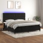 vidaXL Cama box spring colchón y LED terciopelo negro 200x200 cm vidaXL Cama box spring colchón y LED terciopelo negro 200x200 cm