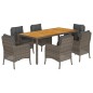 vidaXL Set comedor jardín 7 pzas y cojines ratán sintético gris vidaXL Set comedor jardín 7 pzas y cojines ratán sintético gris