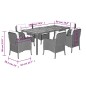 vidaXL Set comedor jardín 7 pzas y cojines ratán sintético gris vidaXL Set comedor jardín 7 pzas y cojines ratán sintético gris