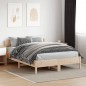 vidaXL Estructura de cama con cabecero madera maciza pino 140x200 cm vidaXL Estructura de cama con cabecero madera maciza pino 140x200 cm