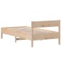vidaXL Estructura de cama con cabecero madera maciza pino 90x190 cm