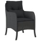 vidaXL Set de comedor de jardín 9 pzas y cojines ratán sintético negro