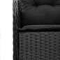 vidaXL Set de comedor de jardín 9 pzas y cojines ratán sintético negro