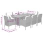 vidaXL Set de comedor de jardín 9 pzas y cojines ratán sintético negro vidaXL Set de comedor de jardín 9 pzas y cojines ratán sintético negro
