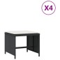 vidaXL Taburetes de jardín con cojines 4 uds ratán PE negro 41x41x36cm vidaXL Taburetes de jardín con cojines 4 uds ratán PE negro 41x41x36cm