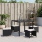 vidaXL Taburetes de jardín con cojines 4 uds ratán PE negro 41x41x36cm vidaXL Taburetes de jardín con cojines 4 uds ratán PE negro 41x41x36cm