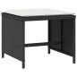 vidaXL Taburetes de jardín con cojines 4 uds ratán PE negro 41x41x36cm vidaXL Taburetes de jardín con cojines 4 uds ratán PE negro 41x41x36cm