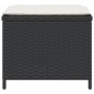 vidaXL Taburetes de jardín con cojines 4 uds ratán PE negro 41x41x36cm vidaXL Taburetes de jardín con cojines 4 uds ratán PE negro 41x41x36cm