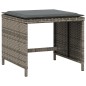 vidaXL Taburetes de jardín con cojines 4 uds ratán PE gris 41x41x36 cm vidaXL Taburetes de jardín con cojines 4 uds ratán PE gris 41x41x36 cm