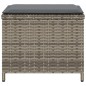 vidaXL Taburetes de jardín con cojines 4 uds ratán PE gris 41x41x36 cm vidaXL Taburetes de jardín con cojines 4 uds ratán PE gris 41x41x36 cm