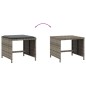 vidaXL Taburetes de jardín con cojines 4 uds ratán PE gris 41x41x36 cm vidaXL Taburetes de jardín con cojines 4 uds ratán PE gris 41x41x36 cm
