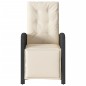 vidaXL Sillón reclinable de jardín con reposapiés ratán PE negro vidaXL Sillón reclinable de jardín con reposapiés ratán PE negro