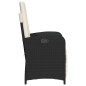 vidaXL Sillón reclinable de jardín con reposapiés ratán PE negro vidaXL Sillón reclinable de jardín con reposapiés ratán PE negro