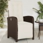 vidaXL Sillón reclinable de jardín con reposapiés ratán PE marrón vidaXL Sillón reclinable de jardín con reposapiés ratán PE marrón