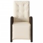 vidaXL Sillón reclinable de jardín con reposapiés ratán PE marrón vidaXL Sillón reclinable de jardín con reposapiés ratán PE marrón
