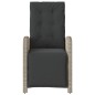 vidaXL Sillón reclinable de jardín con reposapiés ratán PE gris claro vidaXL Sillón reclinable de jardín con reposapiés ratán PE gris claro