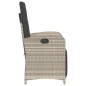 vidaXL Sillón reclinable de jardín con reposapiés ratán PE gris claro vidaXL Sillón reclinable de jardín con reposapiés ratán PE gris claro