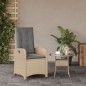 vidaXL Sillón reclinable de jardín con cojines ratán PE beige mixto vidaXL Sillón reclinable de jardín con cojines ratán PE beige mixto