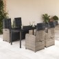 vidaXL Set comedor de jardín 5 piezas con cojines ratán sintético gris vidaXL Set comedor de jardín 5 piezas con cojines ratán sintético gris
