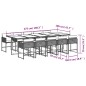 vidaXL Set comedor de jardín 11 pzas con cojines ratán sintético beige