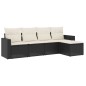 vidaXL Set de muebles de jardín 5 pzas y cojines ratán sintético negro vidaXL Set de muebles de jardín 5 pzas y cojines ratán sintético negro