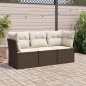 vidaXL Set sofás de jardín 3 piezas y cojines ratán sintético marrón vidaXL Set sofás de jardín 3 piezas y cojines ratán sintético marrón