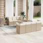 vidaXL Juego de sofás de jardín con cojines beige 8 pzas ratán PE vidaXL Juego de sofás de jardín con cojines beige 8 pzas ratán PE