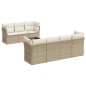 vidaXL Juego de sofás de jardín con cojines beige 8 pzas ratán PE vidaXL Juego de sofás de jardín con cojines beige 8 pzas ratán PE