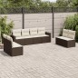 vidaXL Set sofás de jardín 8 piezas y cojines ratán sintético marrón vidaXL Set sofás de jardín 8 piezas y cojines ratán sintético marrón